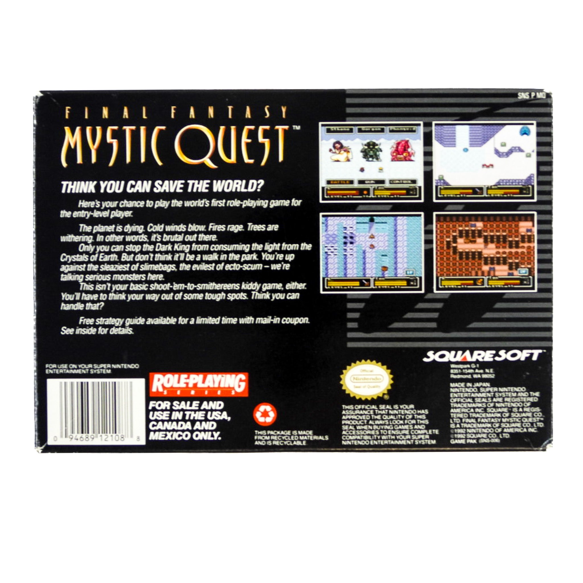Final Fantasy Mystic Quest (Super Nintendo / SNES) – Retro MTL