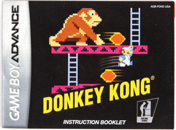 Donkey Kong Classic NES Series Manual Game Boy Advance GBA Donkey Kong Classic NES Series Manual Game Boy Advance GBA