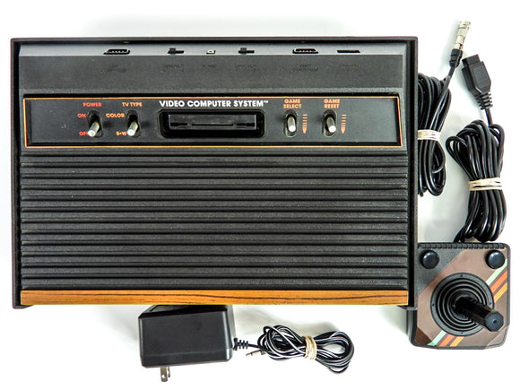 Atari 2600 System + Unofficial Controller [WoodGrain]