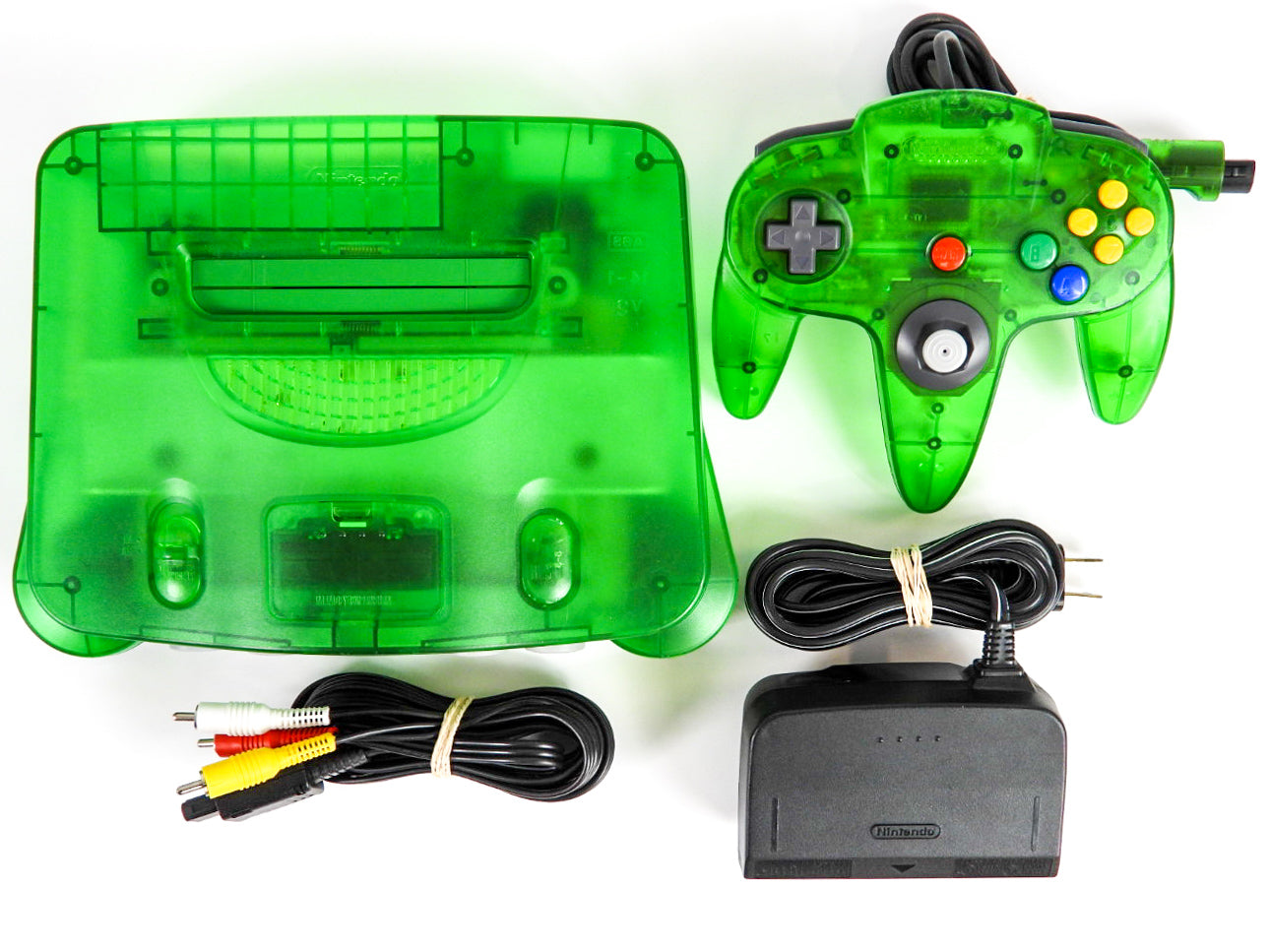 Nintendo 64 in Funtastic Jungle Green with high quality cables