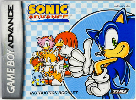 Sonic Advance [Manual] (Game Boy Advance / GBA)
