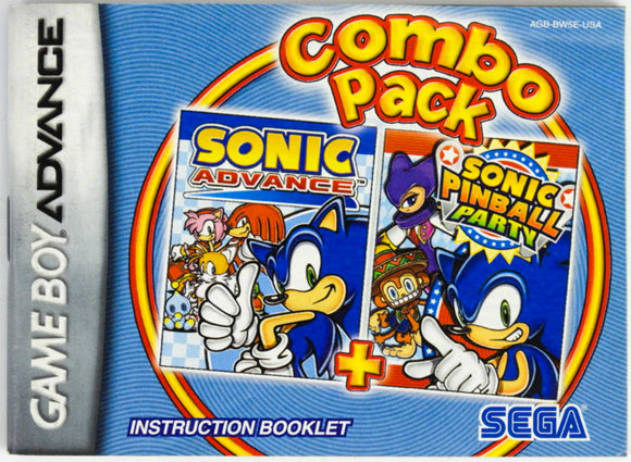 Sonic Advance & Sonic Pinball Party [Manual] (Game Boy Advance / GBA)