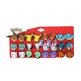Ensemble de 12 boucles d'oreilles visage de Pokemon