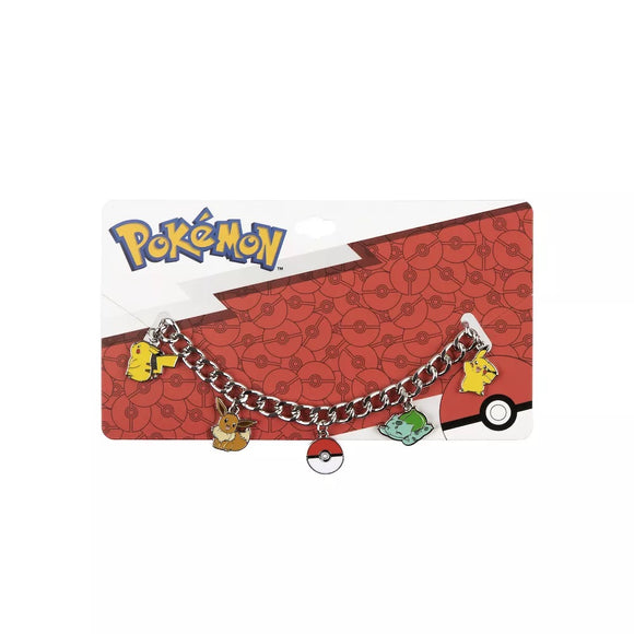 Bracelet Pokémon en argent emaillé avec ornements