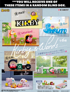 Figurines Kirby et les mots en vinyle