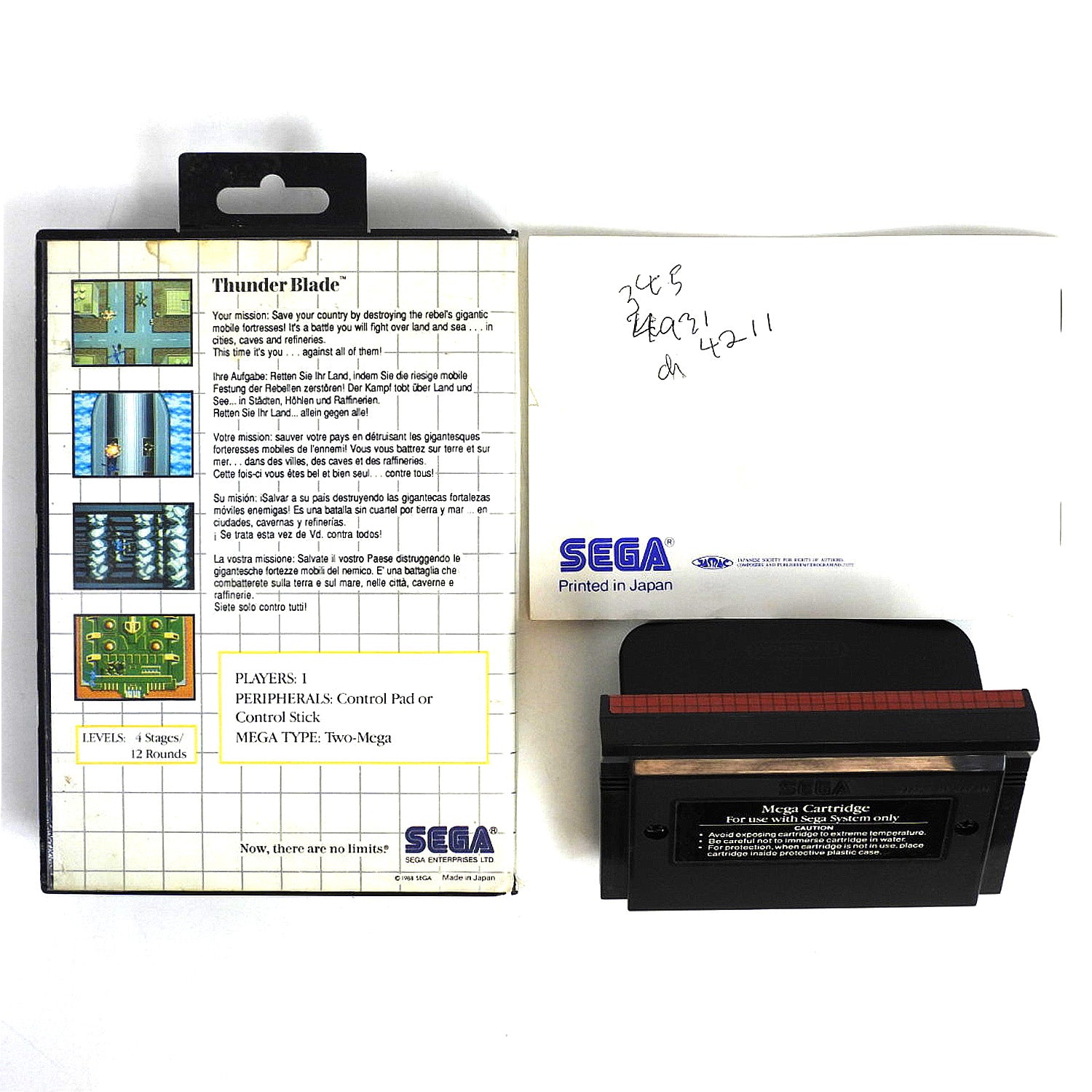 JUEGO PAL SEGA MASTER SYSTEM THUNDER BLADE de Segunda mano por 8,95 EUR en Alicante/Alacant | Wallapop