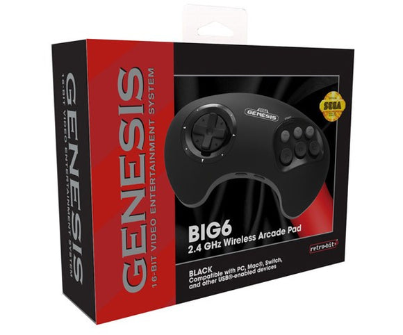 Big6 Control Pad 2.4 Ghz Wireless [Retro-Bit] (Sega Genesis)