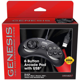 6 Button Arcade Pad with USB [Retro-Bit] (Sega Genesis Mini)