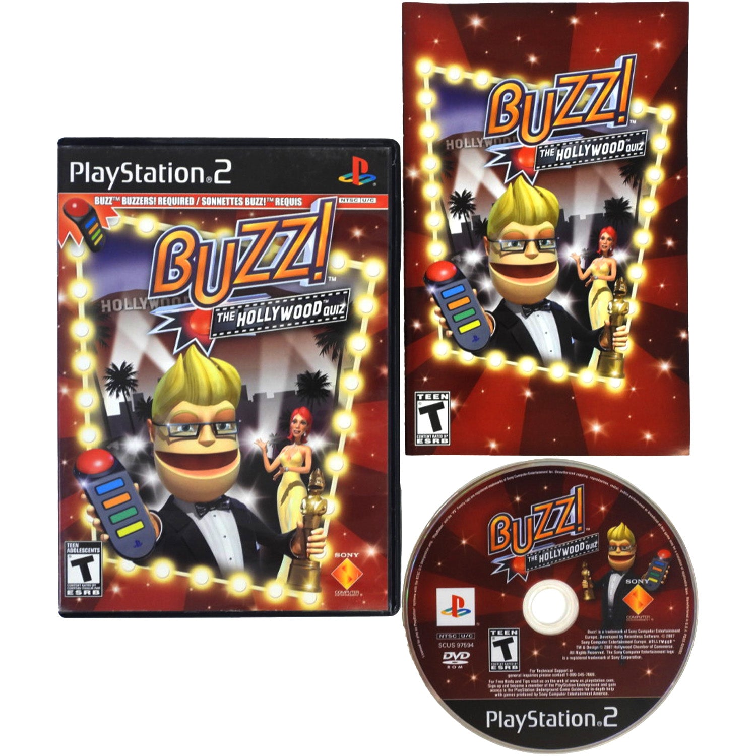 Buzz!: The Hollywood Quiz [Bundle] (PlayStation 2 / PS2)