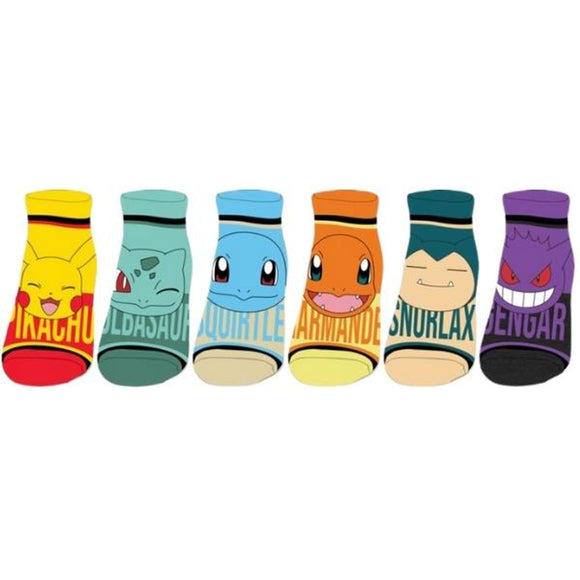 6-Pack Pokemon Ankle Socks