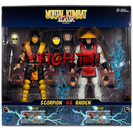 Figurine Mortal Kombat Klassic Scorpion vs Raiden 7"