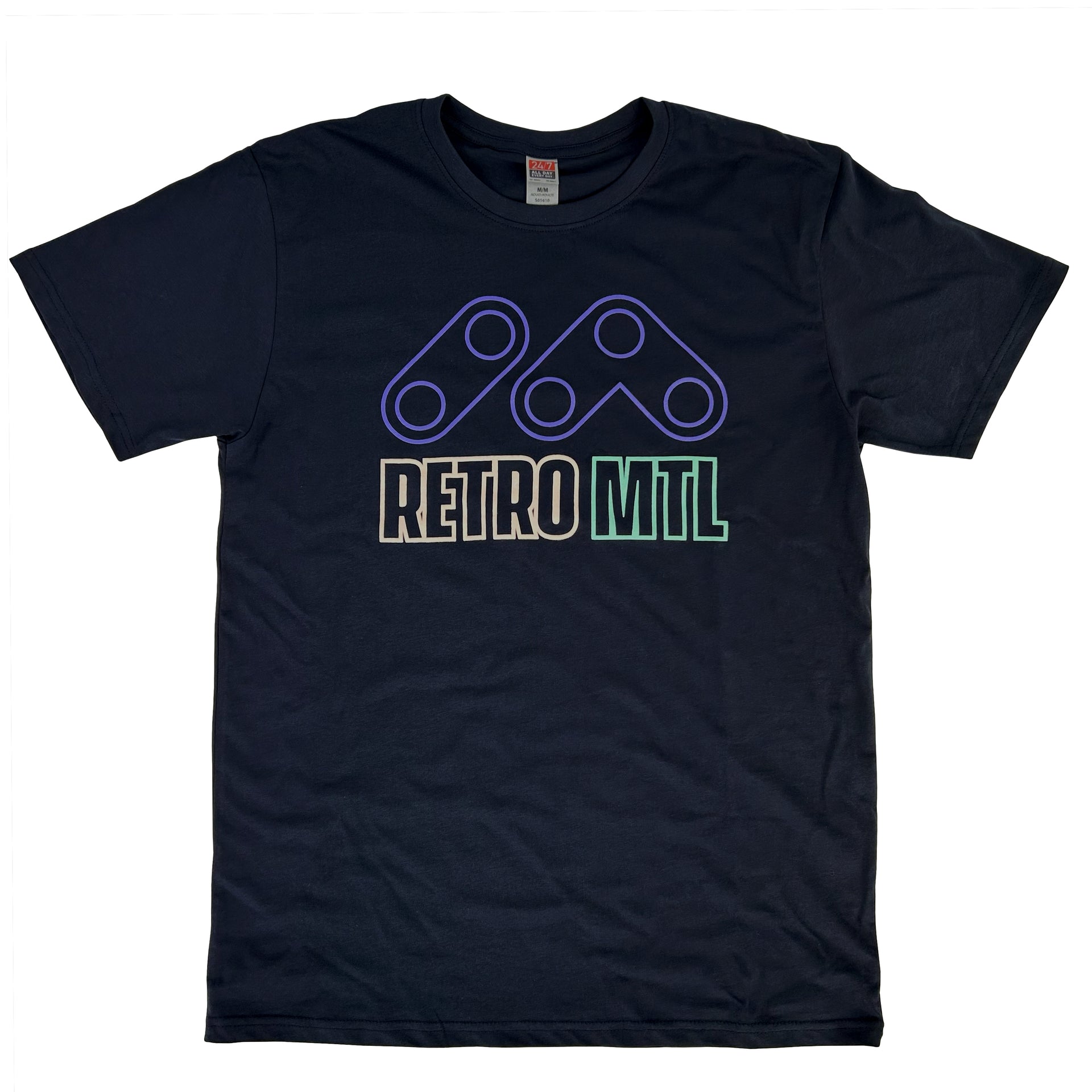 T-Shirt [Retro Mtl Logo] Navy