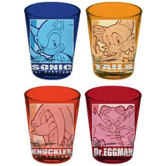 Shot Glasses SEGA Sonic Set Of 4