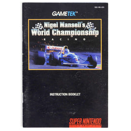 Nigel Mansell's World Championship Racing [Manual] (Super Nintendo / SNES)
