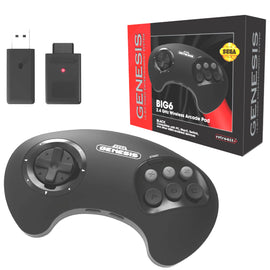 Big6 Control Pad Sega Genesis 2.4 Ghz Wireless [Retro-Bit] (Sega Genesis / Nintendo Switch)