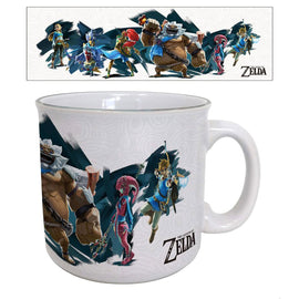 Tasse en céramique Zelda Breath of the Wild Link & Champions de Hyrule 20 oz