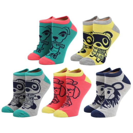 Ensemble de 5 Paires de Bas courts Animal Crossing pour femmes