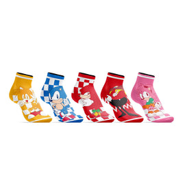 Womens 5-Pack SEGA Sonic Characters Ankle Socks