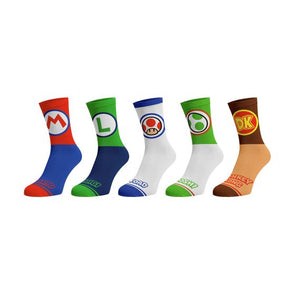 Super Mario Bros. Character Icons 5 Pack Socks