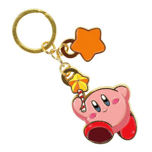 Kirby With Star Enamel Metal Keychain