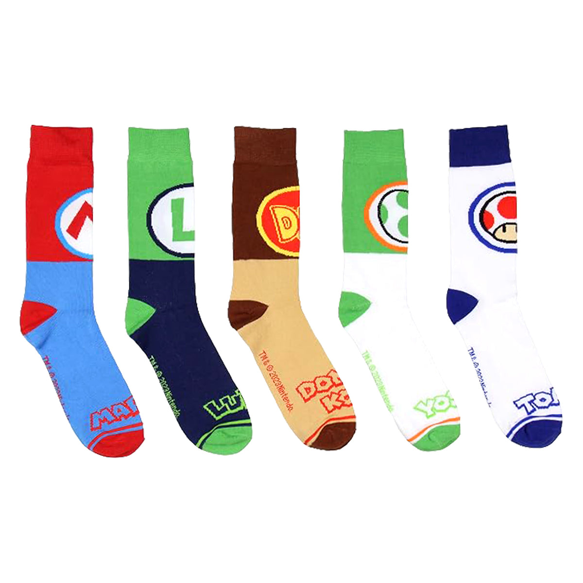 Super Mario Bros. Character Icons 5 Pack Socks