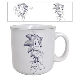 Tasse en céramique SEGA Sonic motif croquis au stylo 20 oz
