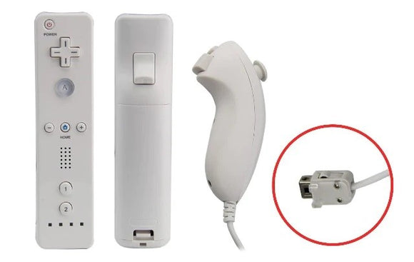 Unofficial White Wii Remote + Wired Nunchuck (Nintendo Wii)