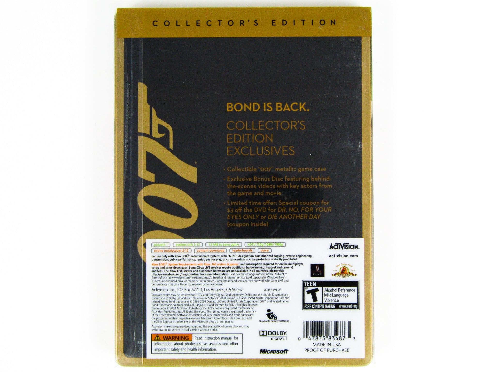 007 Quantum Of Solace [Collector's Edition] (Xbox 360) - RetroMTL