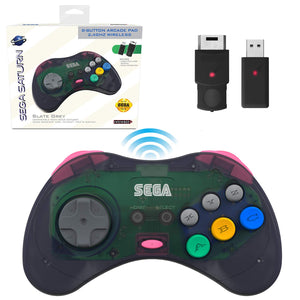 Sega Saturn Slate Grey 8 Button 2.4 GHz Wireless Controller [Retro-Bit] (Sega Saturn)