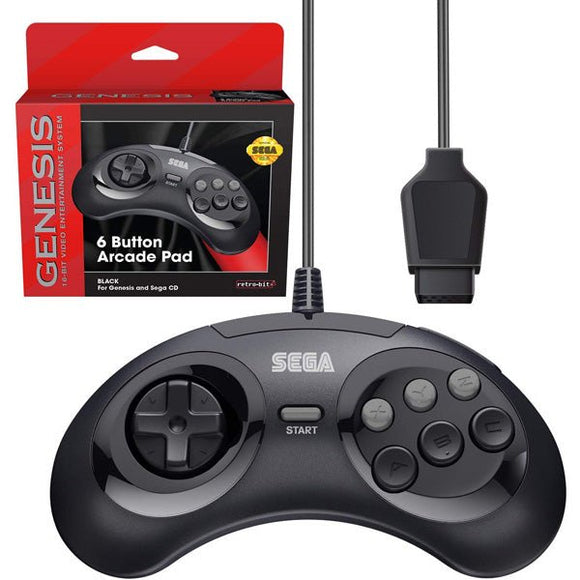 6 Button Arcade Pad Retro-Bit (Sega Genesis) - RetroMTL