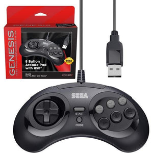 6 Button Arcade Pad with USB [Retro-Bit] (Sega Genesis Mini) - RetroMTL