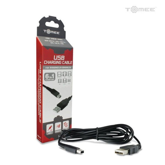 6-in-1 USB Charging Cable [Tomee] (Nintendo DSI-2DS-3DS) - RetroMTL