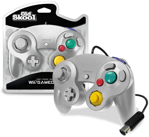 Silver Wired GameCube Controller [Old Skool] (Nintendo Wii / Gamecube)