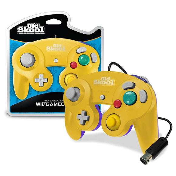 Yellow & Purple Wired GameCube Controller [Old Skool] (Nintendo Wii / Gamecube)