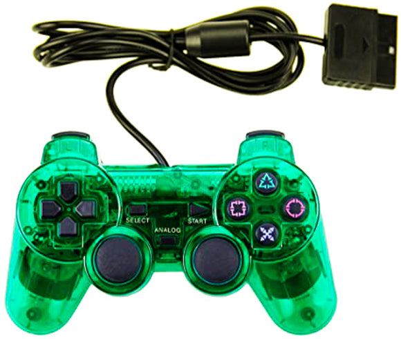 Transparent Green DoubleShock 2 Analog Controller (Playstation 1 / Playstation 2)