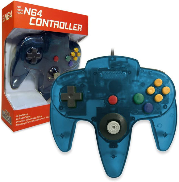 Ice Blue Wired Controller [Old Skool] (Nintendo 64 / N64)