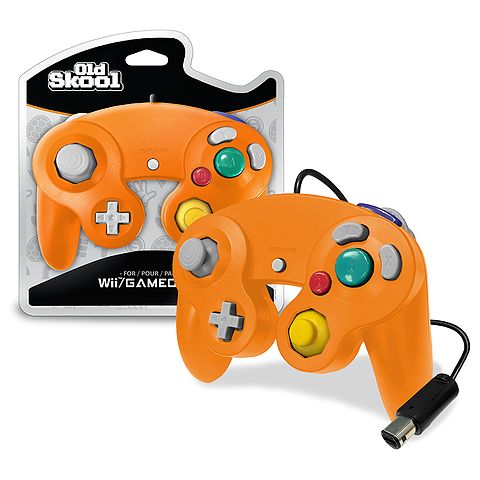 Orange Wired GameCube Controller [Old Skool] (Nintendo Wii / Gamecube)