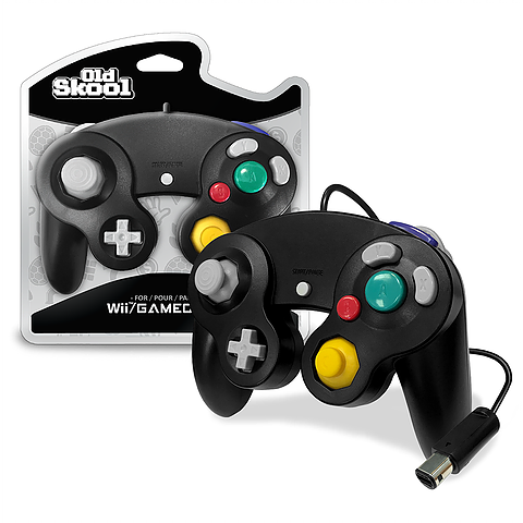 Black Wired GameCube Controller [Old Skool] (Nintendo Wii / Gamecube)