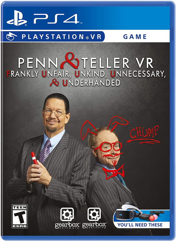 Penn & Teller VR: Frankly Unfair Unkind Unnecessary & Underhanded (Playstation 4 / PS4)