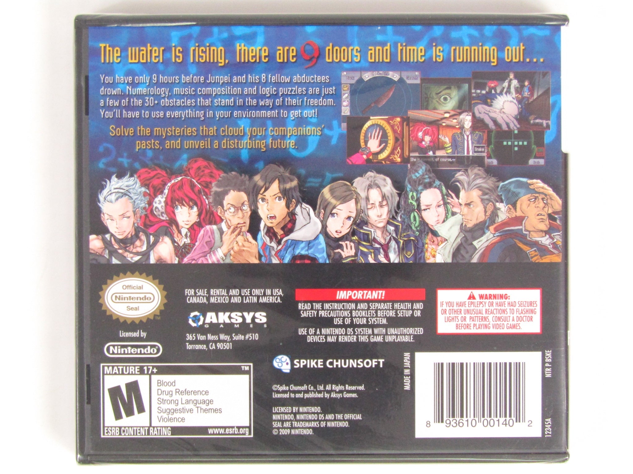 999: 9 Hours, 9 Persons, 9 Doors (Nintendo DS) - RetroMTL