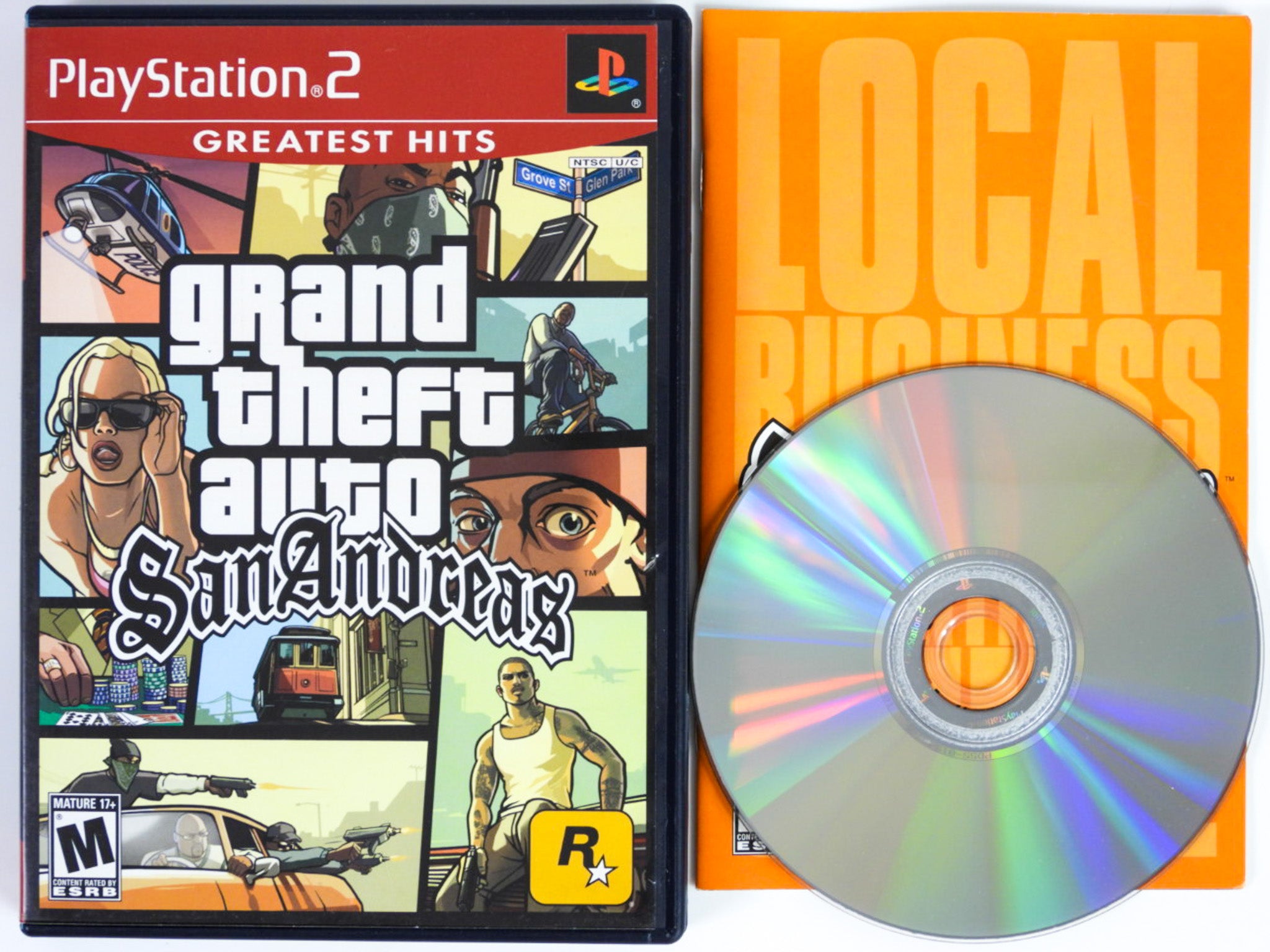 Grand Theft Auto GTA San Andreas PlayStation 2 Complete w/Map