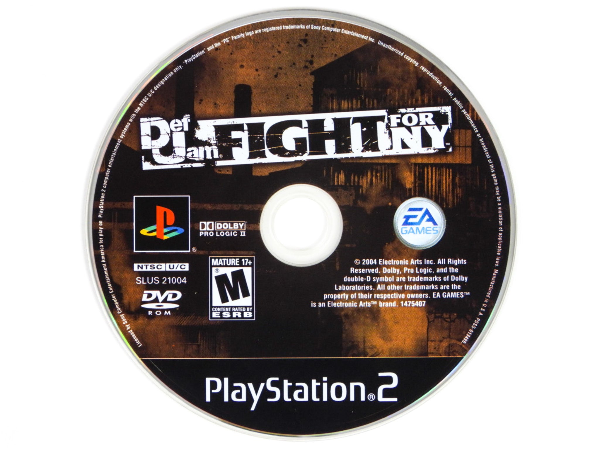 Def top Jam Fight For NY For Playstation 2