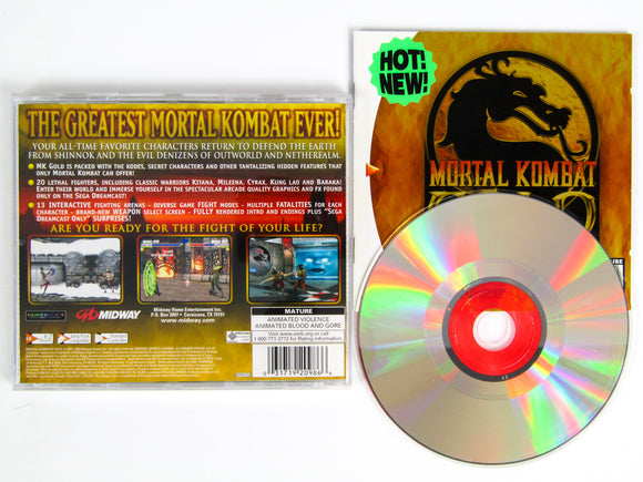 Mortal Kombat Gold [Hot New] (Sega Dreamcast)