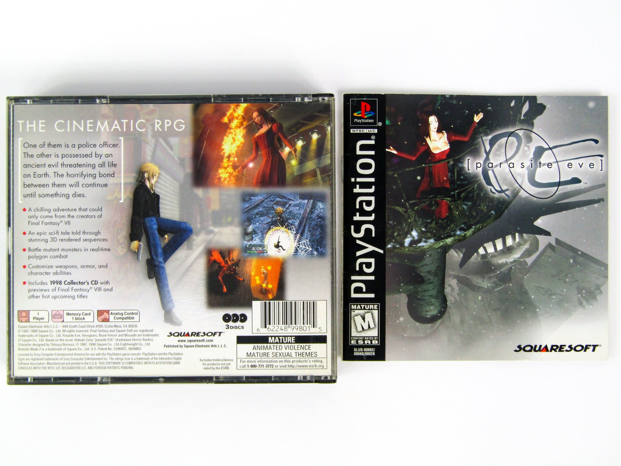 Rare Ps1 Playstation 1 Parasite Eve Video Game Complete