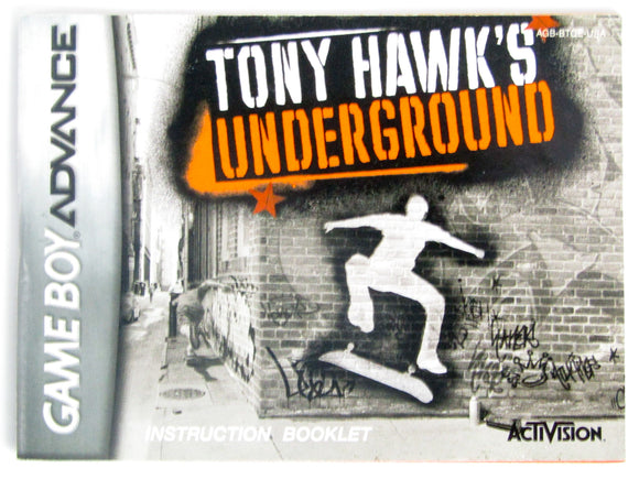 Tony Hawk Underground [Manual] (Game Boy Advance / GBA)