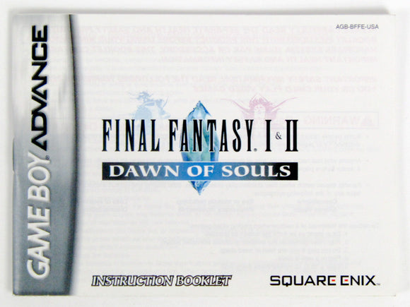 Final Fantasy I & II Dawn Of Souls [Manual] (Game Boy Advance / GBA)