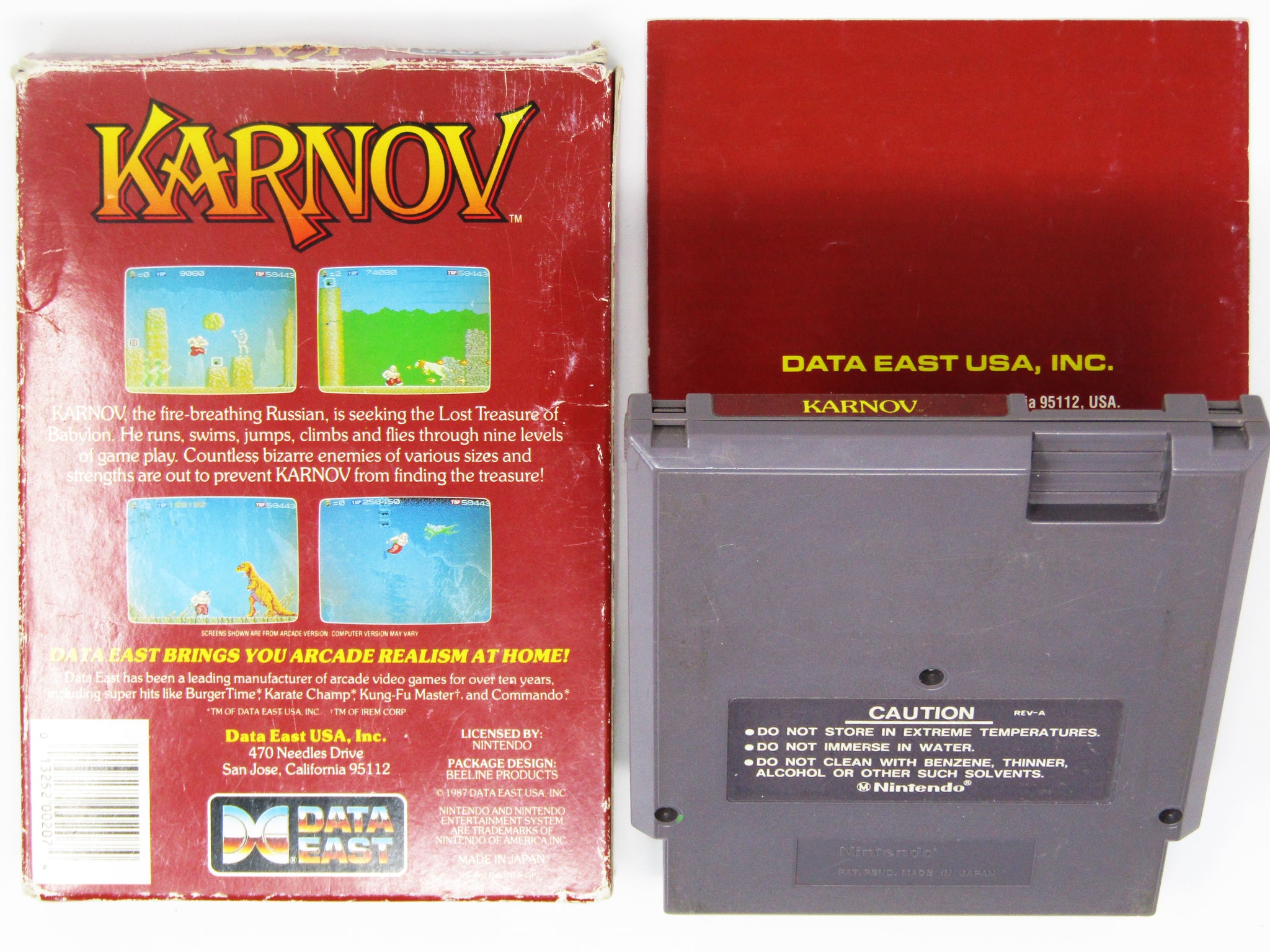 Karnov (Nintendo NES, 1988) Complete In Box sold CIB w/ Manual