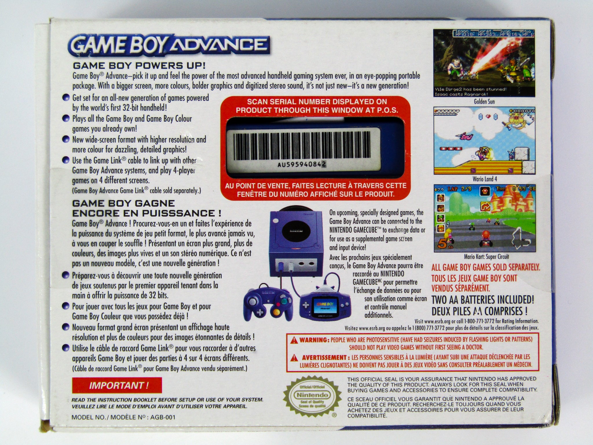 Indigo Game Boy Advance System [AGB-001] (Game Boy Advance / GBA