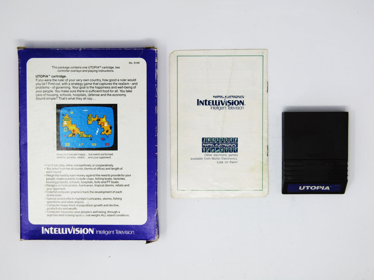 Jeu Intellivision Utopia - Boîte, Manuel Et Superpositions Inclus - 1982