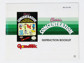 Classic Concentration [Manual] (Nintendo / NES)